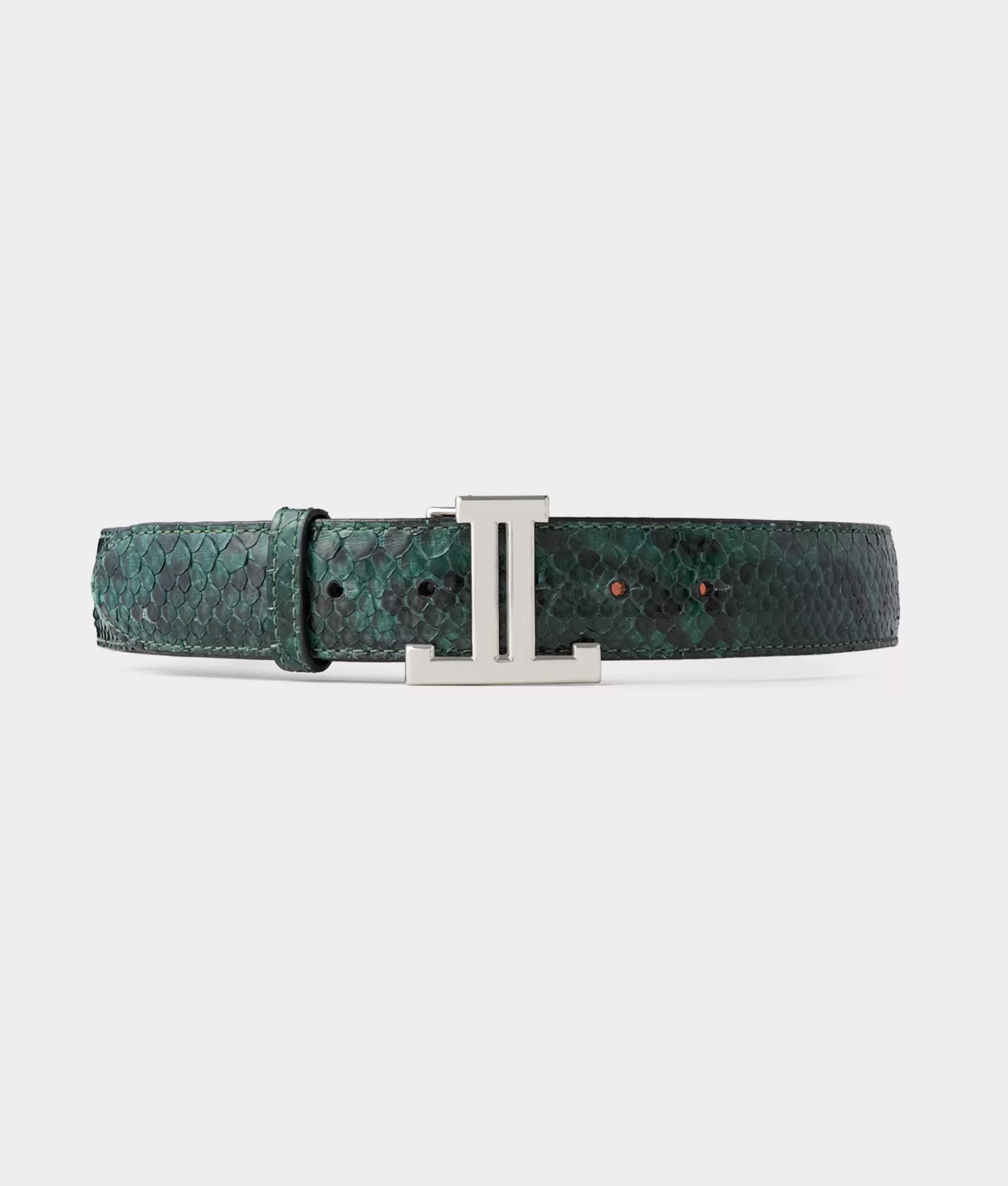 Lucchese Belts | Women's Exotic Mirrored L Belt Emerald
