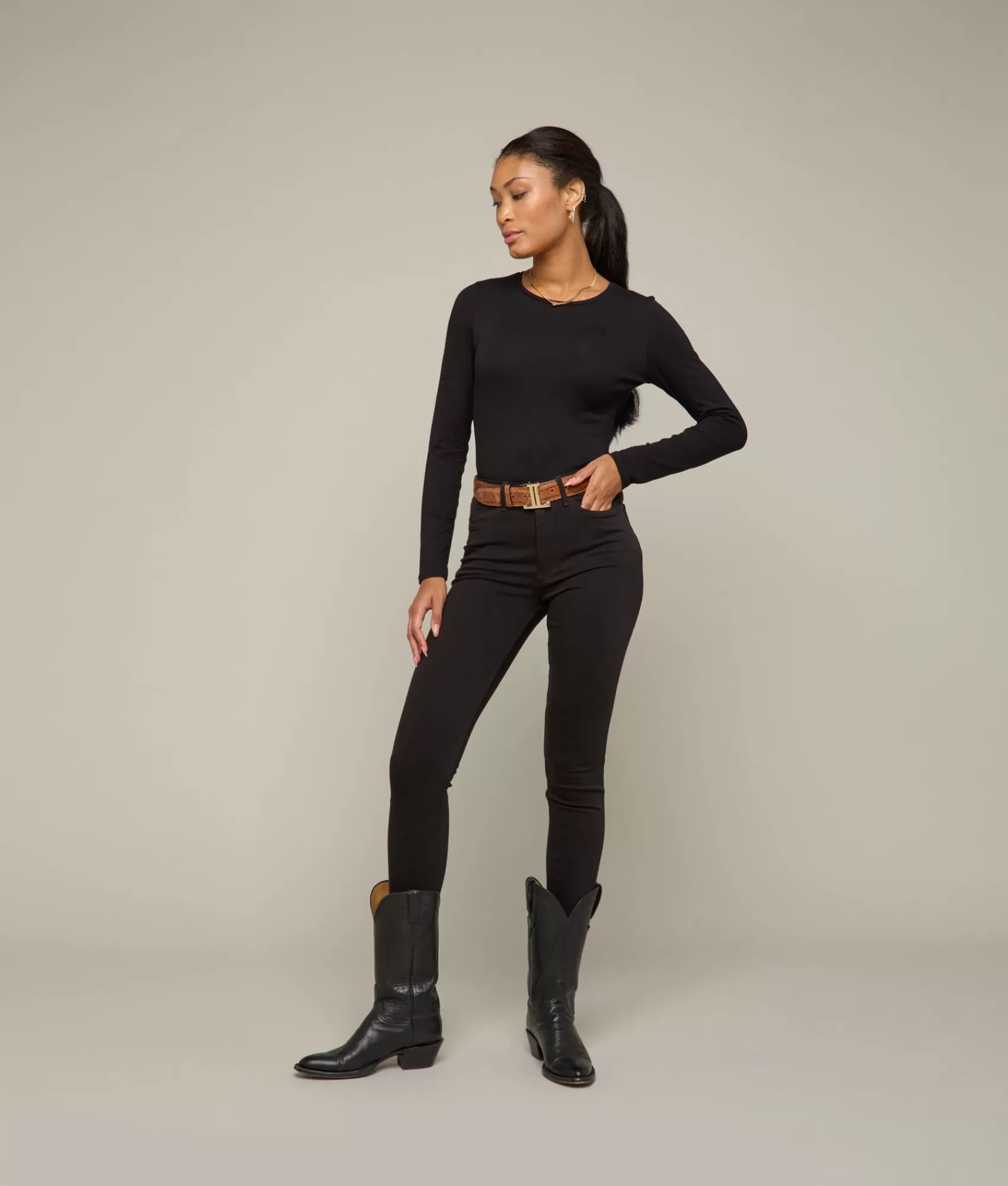 Lucchese Belts | Women's Exotic Mirrored L Belt Amber