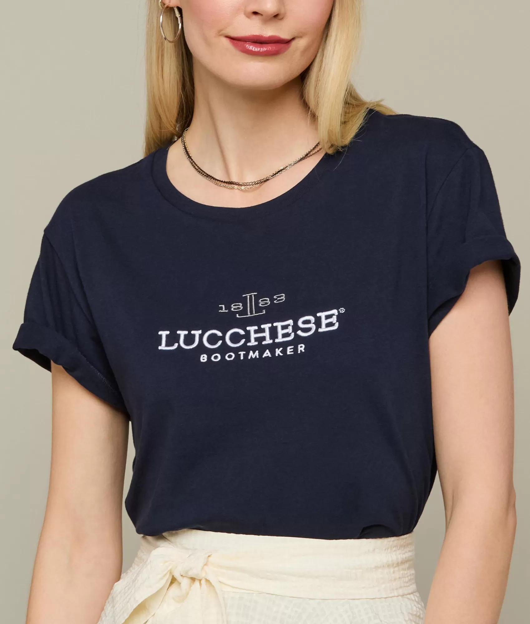 Lucchese Tops | Women's Classic Embroidered Tee Navy