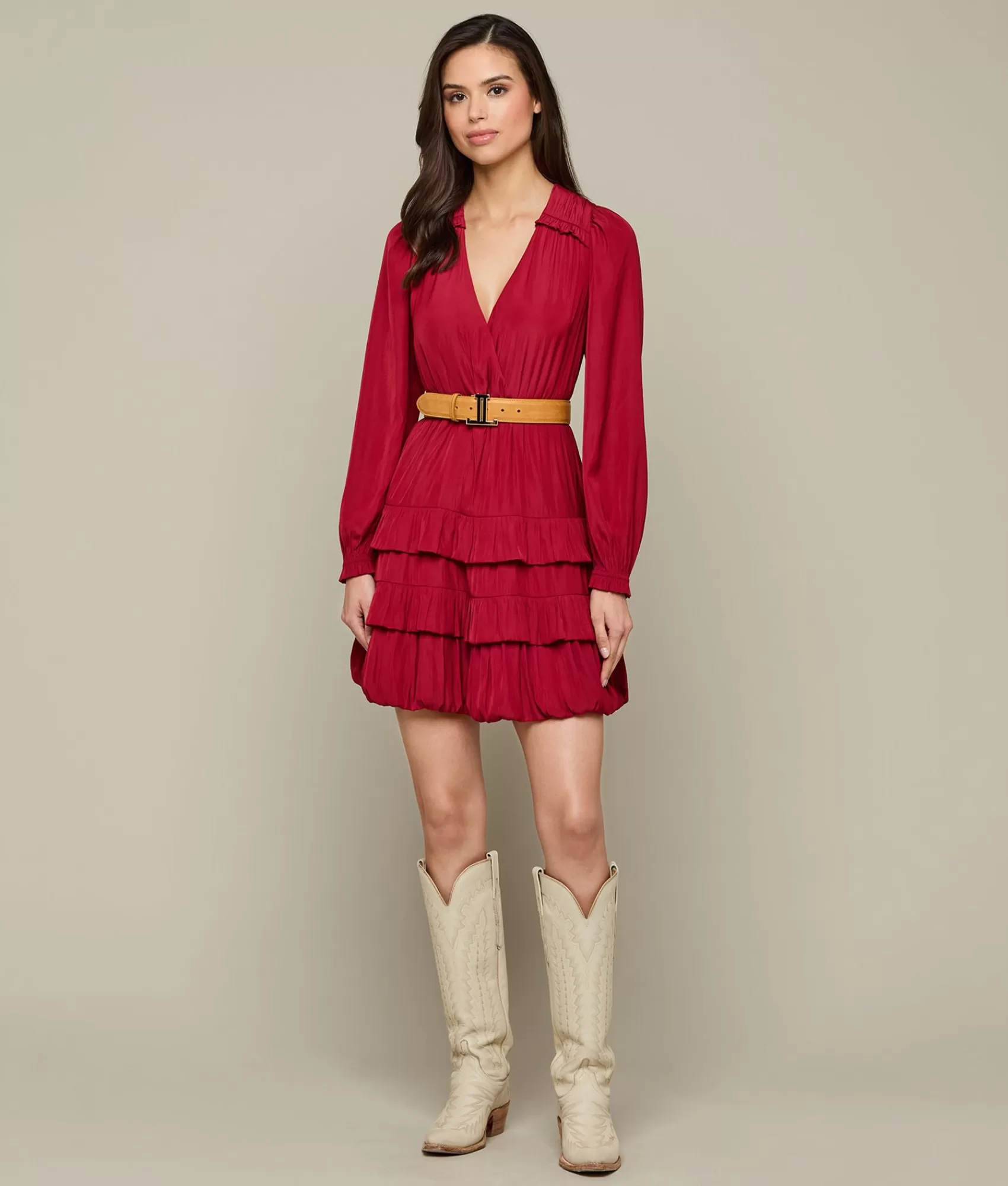Lucchese Belts | Women's Mirrored L Belt Honey